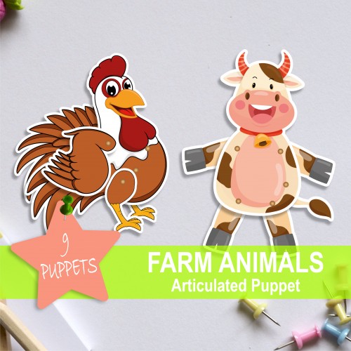 Farm Animal Articulated Puppets