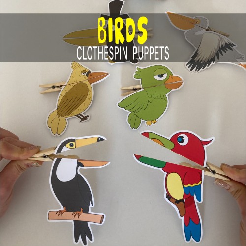 Birds Clothespin Puppets