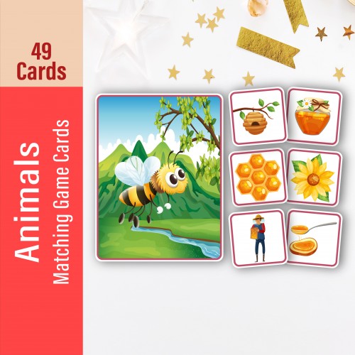 Animals Matching Game Cards