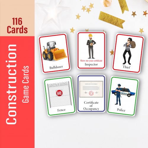 Construction Matching Game Cards