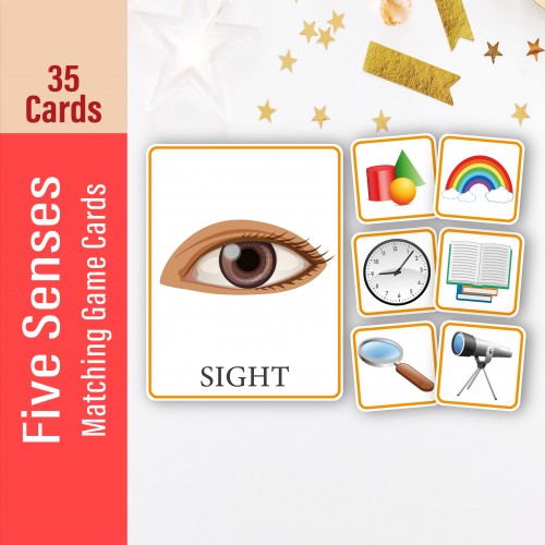 Five Senses Matching Game Cards