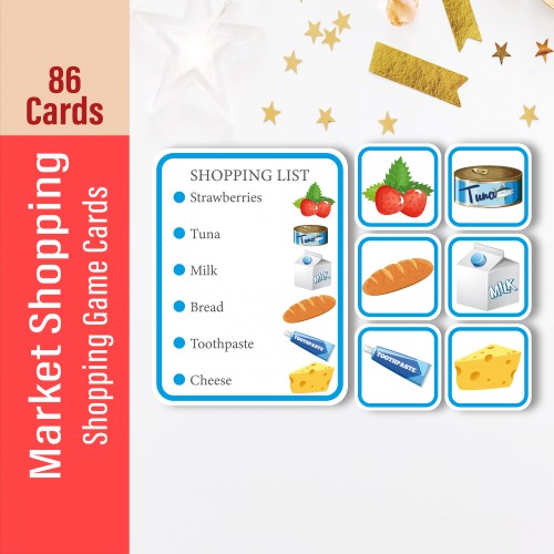 Market Shopping Matching Game Cards