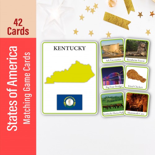 States of America Matching Game Cards