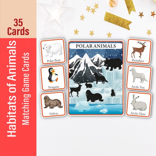 Where Do Animals Live Matching Game Cards