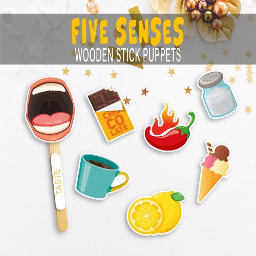 Five Senses Wooden Stick Puppets