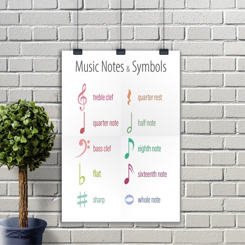 Music Notes and Symbols Poster