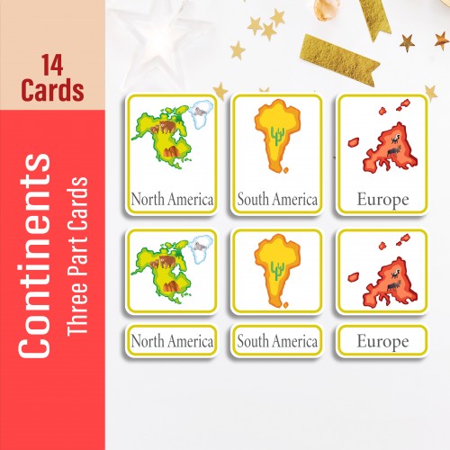 Continent Three Part Cards