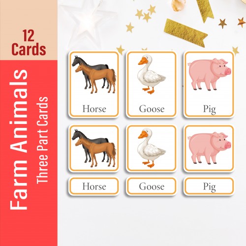 Farm Animal Three Part Cards