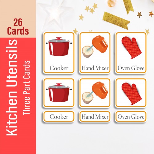 Kitchen Utensils Three Part Cards