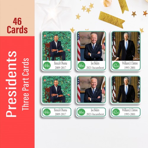 President of the United States-2 Three Part Cards