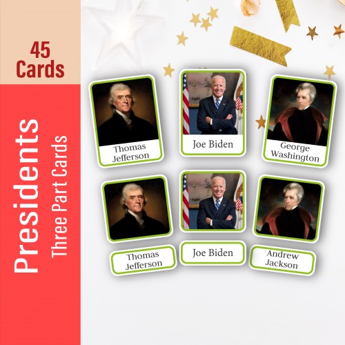 Presidents of the United States Three Part Cards