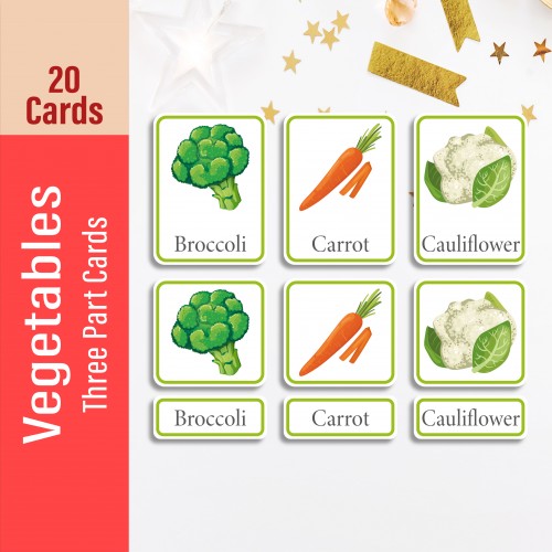 Vegetable Three Part Cards