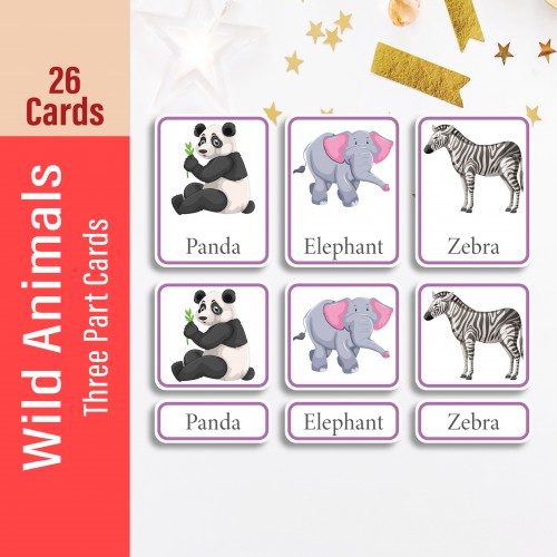 Wild Animal Three Part Cards