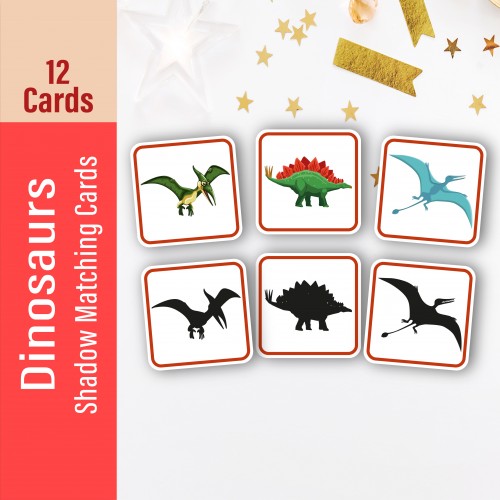 Dinosaur Shadow Matching Cards