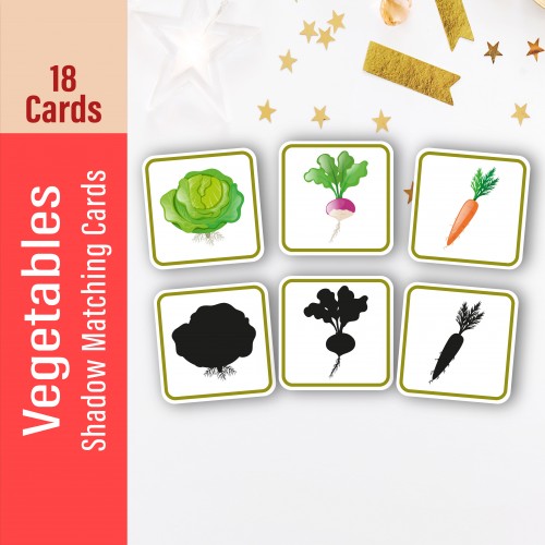 Vegetable Shadow Matching Cards