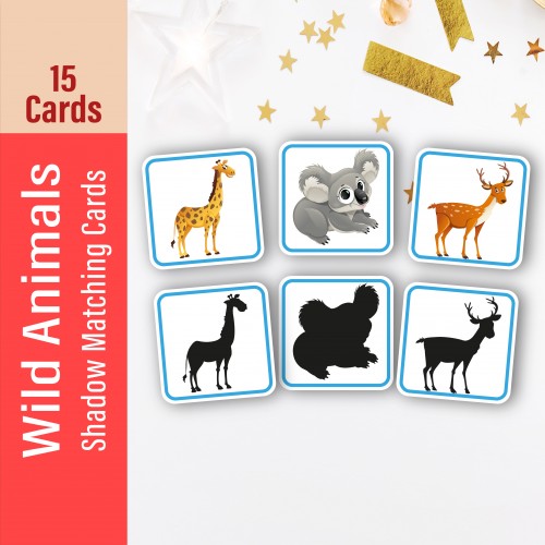 Wild Animal Shadow Matching Cards