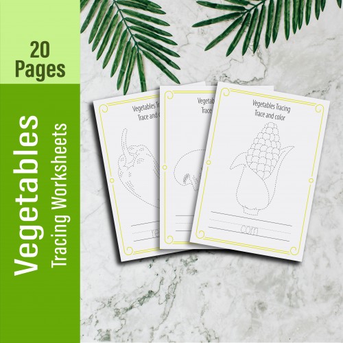 Vegetable Tracing Worksheets