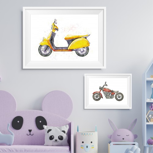 Yellow Scooter Poster
